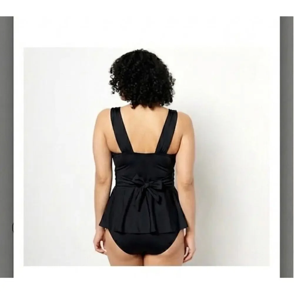 Kim Gravel x Swimsuits For All Wrap Sweetheart and Brief Set black sz 4